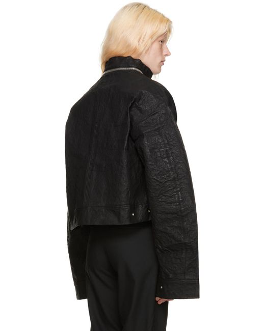 HELIOT EMIL Black Stiff Faux-leather Jacket for men
