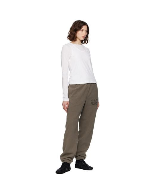 MM6 by Maison Margiela Gray Taupe Fleece Sweatpants