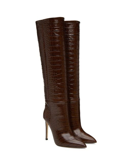 Paris Texas Brown Croc Stiletto Boots