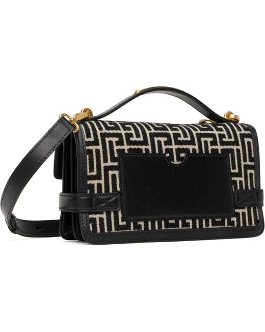 Balmain Black Off- & B-Buzz 24 Canvas & Leather Bag