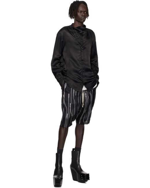 Rick Owens Black Off- Concordians Rick's Pods Shorts for men
