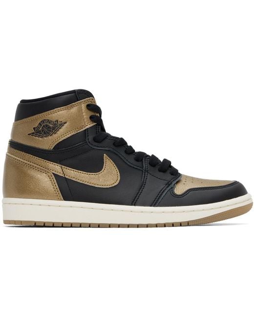 Nike Perforated Leather High-Top Sneakers in Black for Men  display picture 3