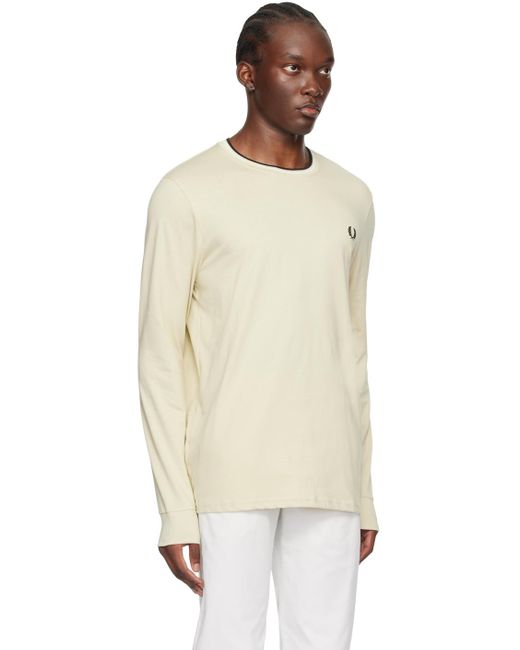 Fred Perry Natural Twin Tipped Long Sleeve T-Shirt for men