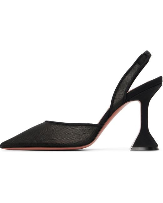 AMINA MUADDI Black Holli Mesh Sling 95 Heels