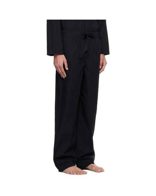 Tekla Black Poplin Pyjama Pants for men