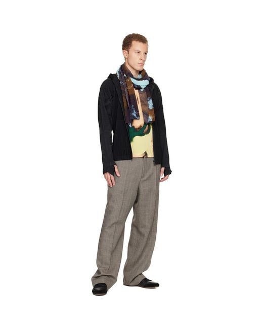 Homme Plissé Issey Miyake Agate Scarf in Black for Men | Lyst