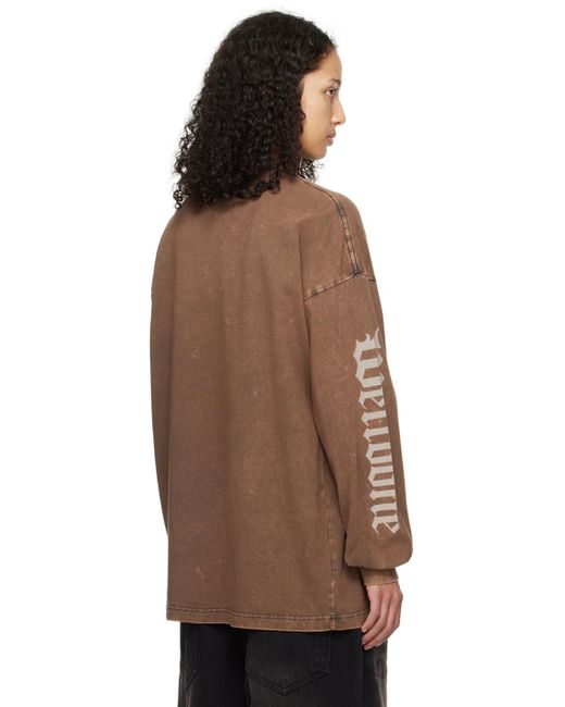 we11done Brown Faded Long Sleeve T-shirt