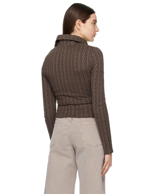 Our Legacy Brown Slim Zip Sweater