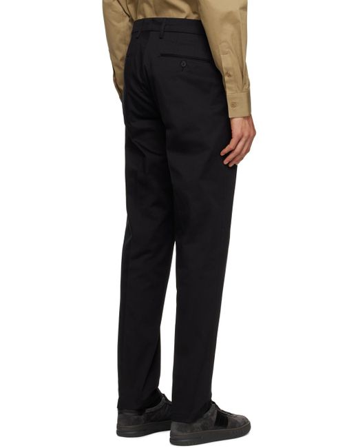Dunhill Black Zip Chino Trousers for men
