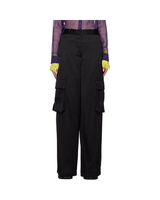 Versace Black Straight Leg Tailored Pants