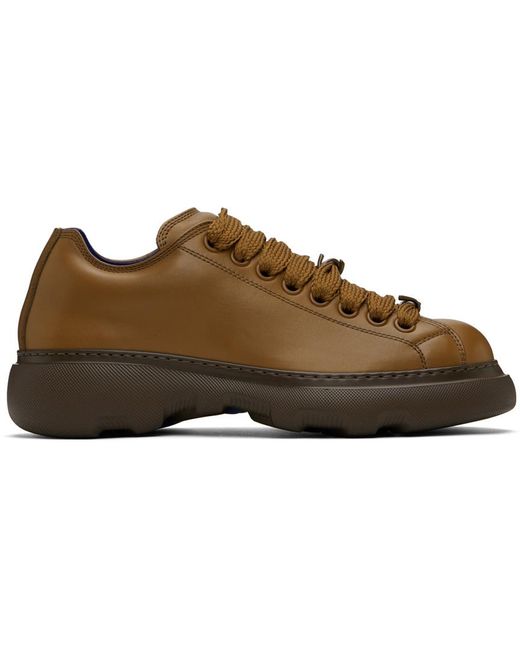 Burberry Black Brown Leather Ranger Sneakers for men