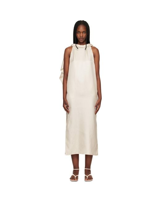 Loulou de Saison Black Off- Susan Twisted Collar Maxi Dress