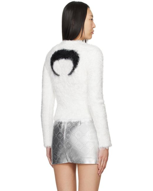 MARINE SERRE White Wild Puffy Sweater
