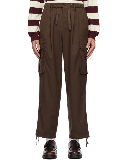 Uniform Bridge Brown Drawstring Cargo Pants for men