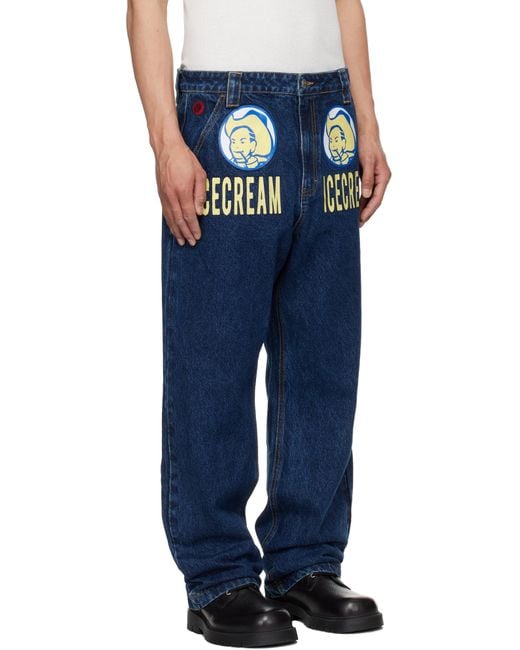 ICECREAM Blue 'Ice Cream' Cowboy Denim Jeans for men