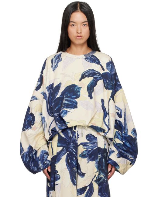 Dries Van Noten Blue Draped Sweatshirt