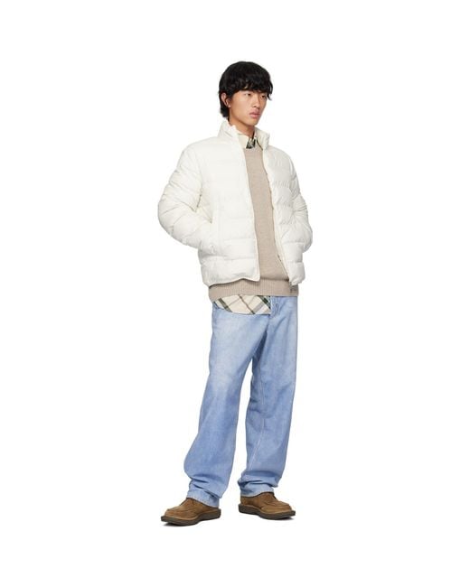 Moncler White Baudinet Down Jacket for men