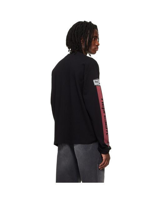 Represent Black Mesh Pegasus Long Sleeve T-Shirt for men