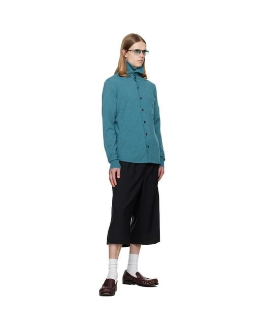Dries Van Noten Blue Collar Cashmere Cardigan for men