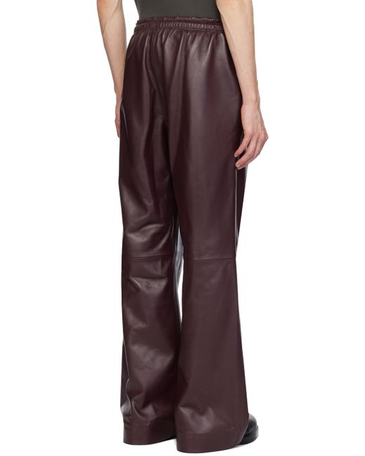 J.W. Anderson Red Drawstring Leather Pants for men