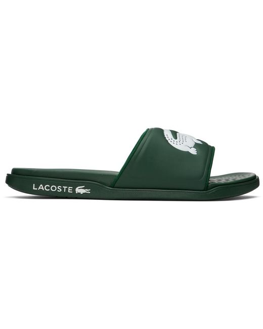 Lacoste Black Green Croco Dualiste Slides for men
