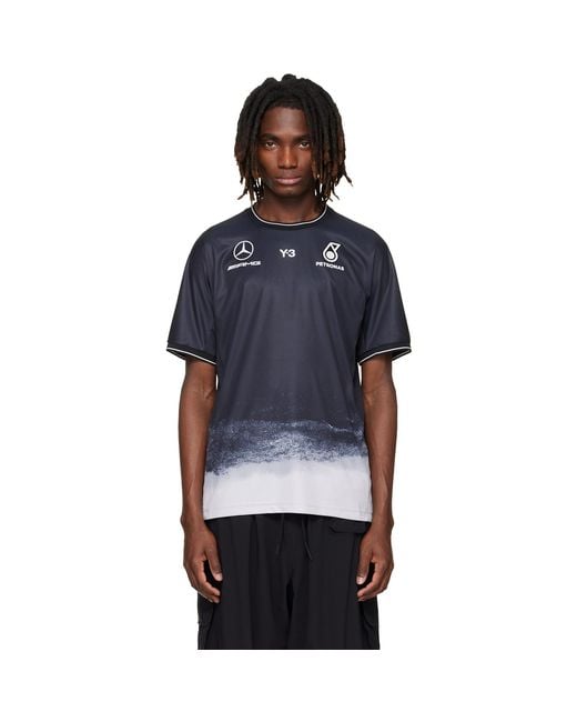 Y-3 Blue Mercedes-Amg F1 Edition Mechanics Jersey T-Shirt for men