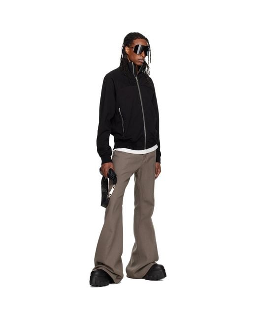 Rick Owens Black Tower Zipfront Jogger Track Jacket for men