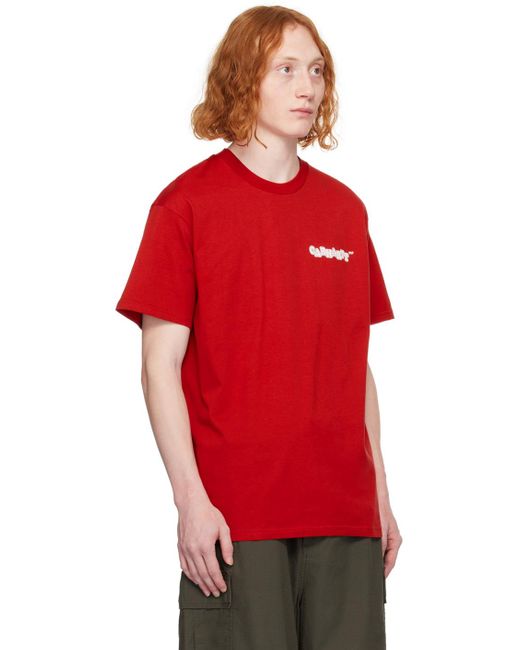 Carhartt Red 'fast Food' T-shirt for men
