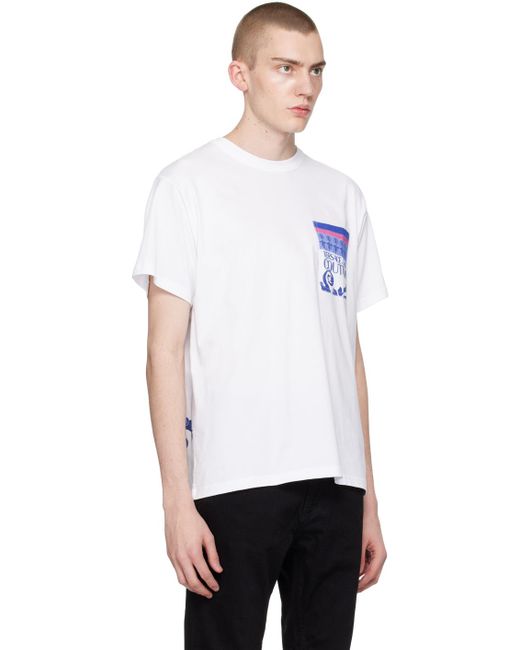 T-shirt blanc à images à logo imprimées Versace pour homme en coloris White