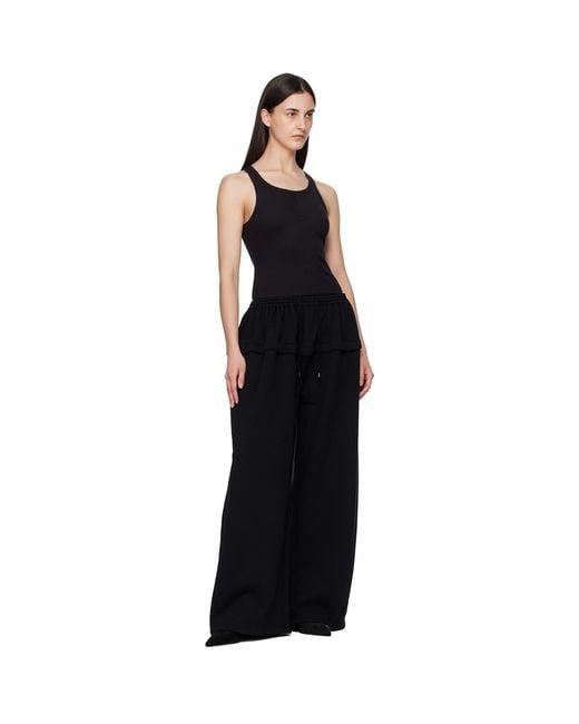 Alaïa Black Alaïa Darts Cotton Tank Top