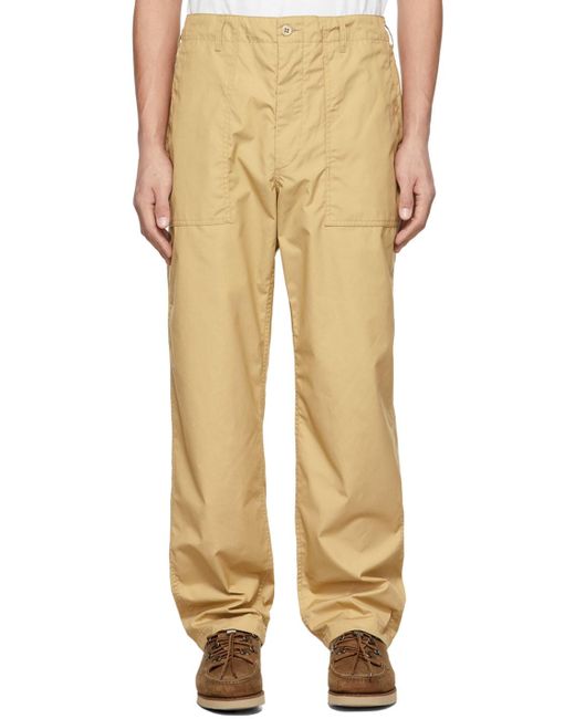 Engineered Garments Beige Cotton Canvas Fatigue Trousers in Natural for ...