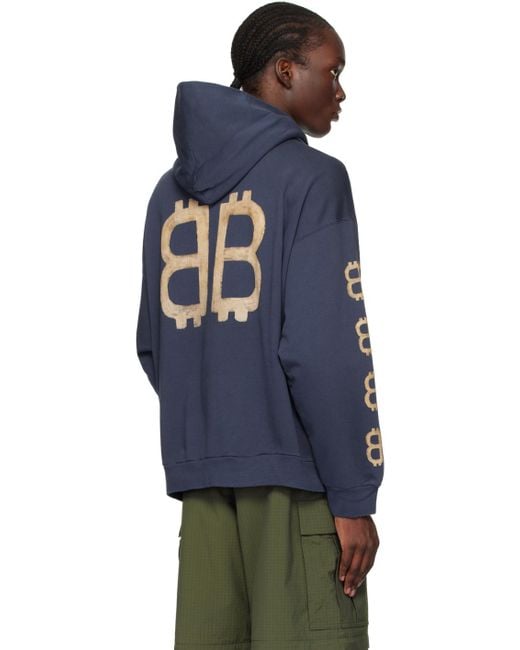 Balenciaga Blue Crypto Hoodie for men