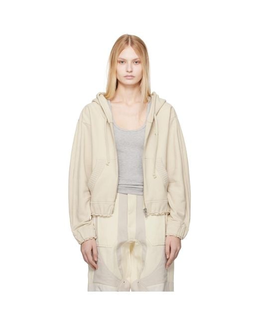 Moncler Genius Natural Moncler X Willow Smith Zip-Up Eyelet Cotton Hoodie