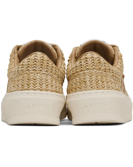 【関税込み】Lanvin ベージュ 'Lanvin' Cash Raffia スニーカー Lanvin Cash Raffia Sneakers in Black | Lyst