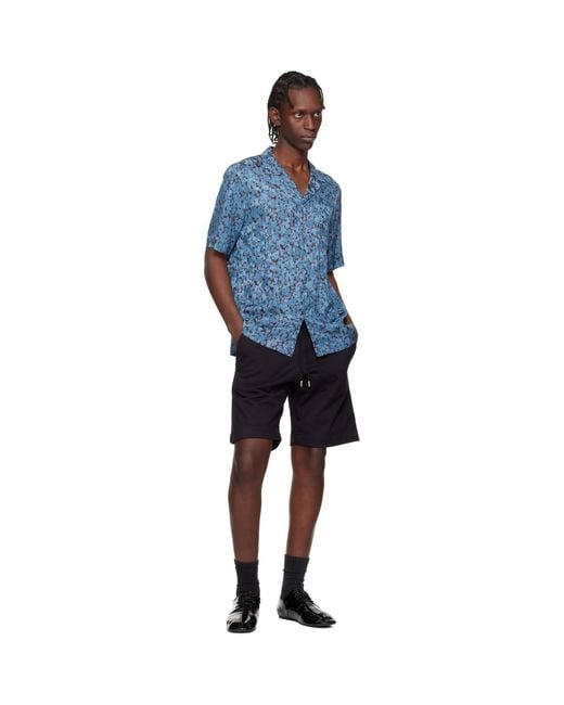Dries Van Noten Blue Drawstring Shorts for men
