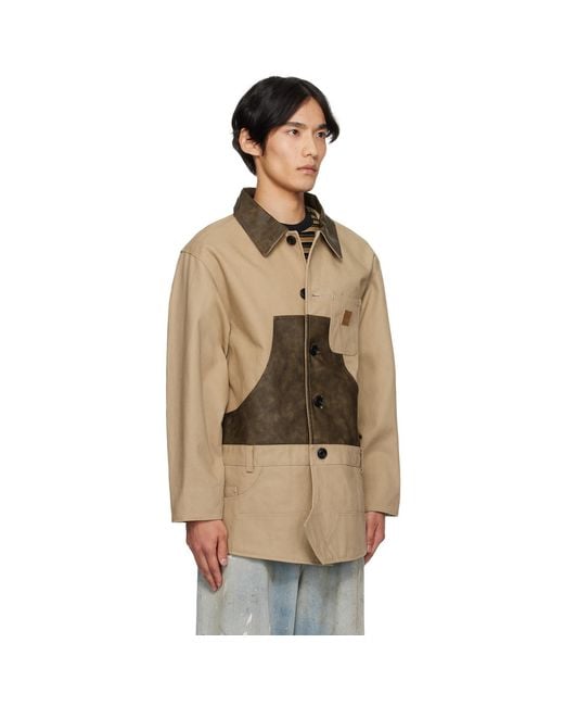 ANDERSSON BELL Natural Carpenter Shorts Inserted Coat for men