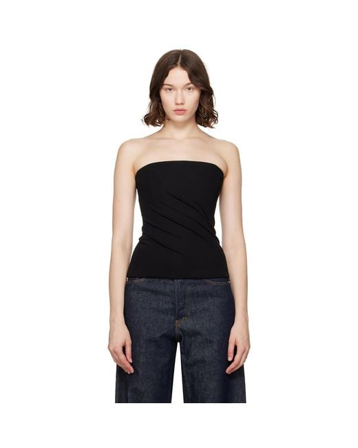 Versace Black Bare Shoulders Top