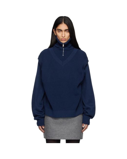 Marie Adam-Leenaerdt Blue 4-In One Sweater