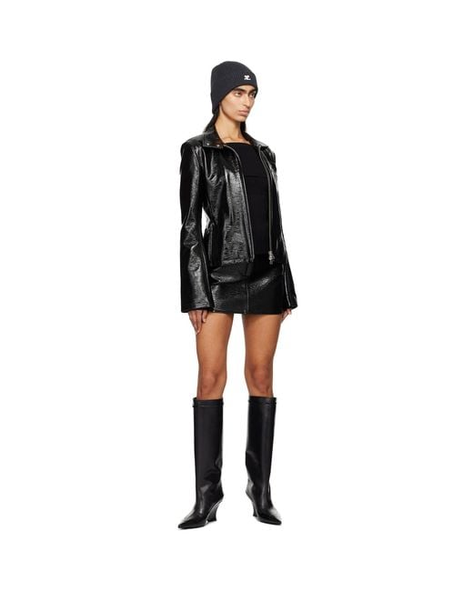 Courreges Black Embossed-Logo Jacket