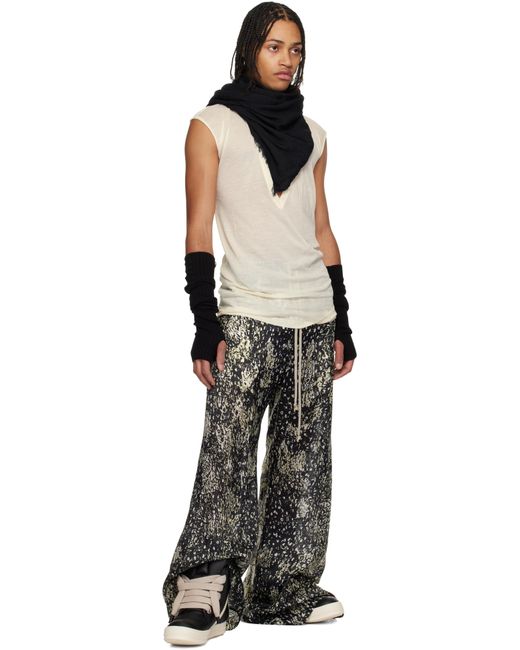メンズ Rick Owens ブラック＆オフホワイト Hollywood Jumbolace Geobasket スニーカー Black