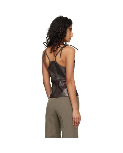 Our Legacy Black String Leather Tank Top