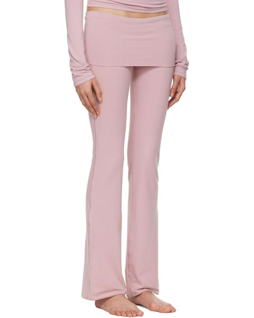Skims パープル Cotton Jersey フォールドオーバー ラウンジパンツ Pink