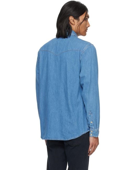 Nudie Jeans Blue George Denim Shirt for men