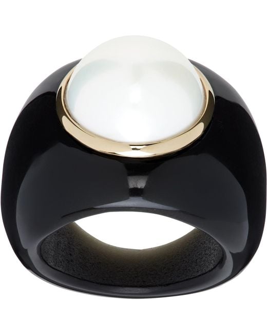 Sophie Buhai Black Pearl Moon Ring