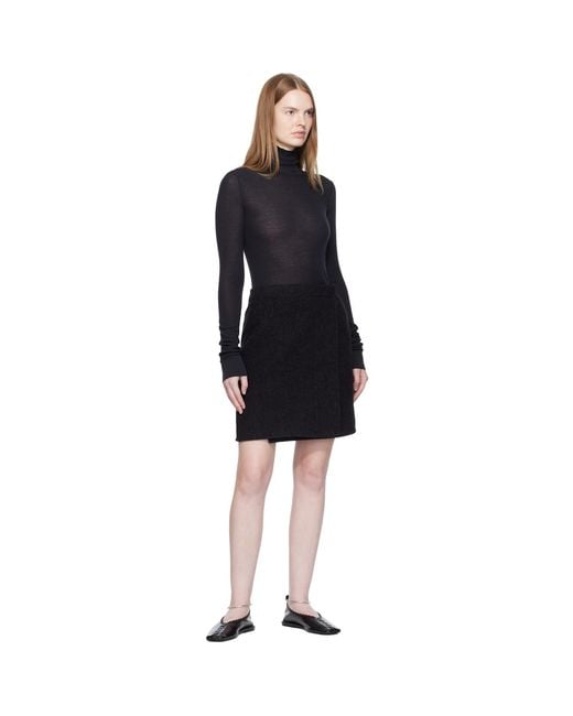Lemaire Black Wrapover Miniskirt