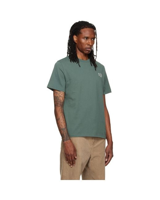 A.P.C. Green Standard 'Rue Madame' T-Shirt for men