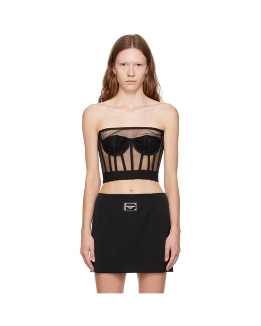 Dolce & Gabbana Dolce&gabbana Black Straight Neck Corset