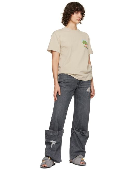 J.W. Anderson グレー チェーン ツイスト レザーサンダル Black