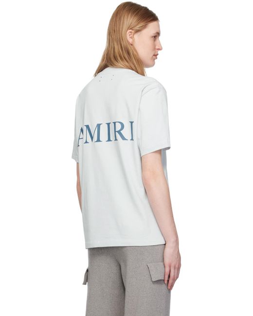 T-shirt bleu à logos Amiri en coloris White