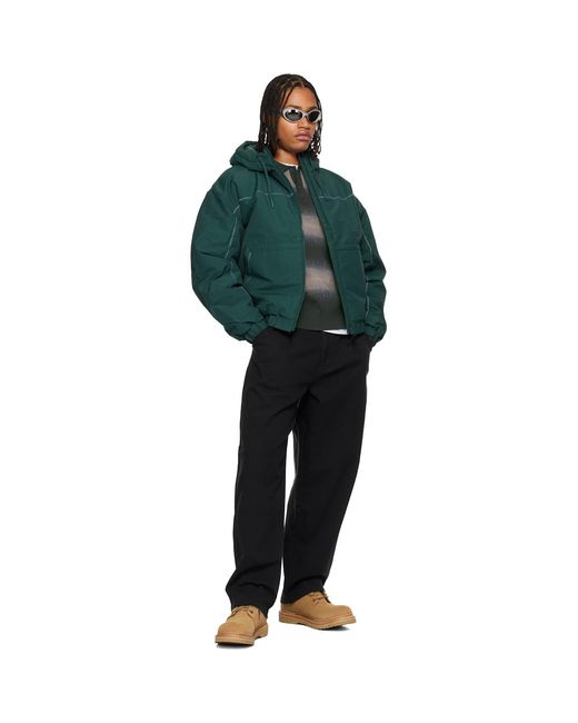 Dime Green Quilted Ripstop Puffer Jacket for men